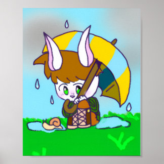 Affiche caractère original, style mignon le lapin.