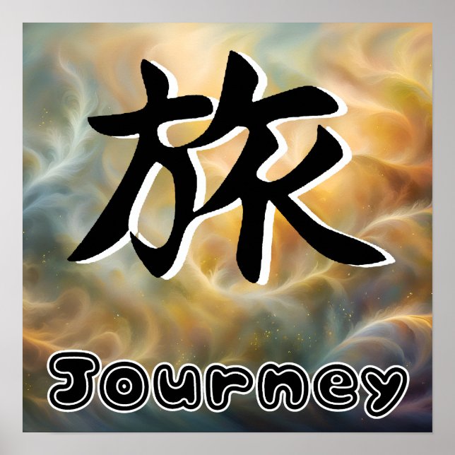 Affiche Caractères japonais de voyage (Devant)