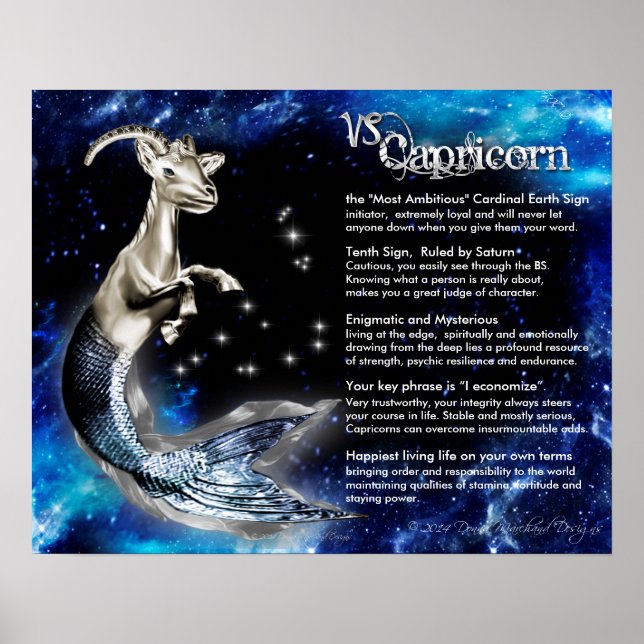 Affiche Caractéristiques du Capricorne (Devant)