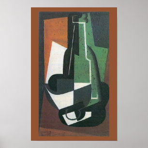 Affiche Carafe à vin bouteille par Juan Gris, Cubisme Vint