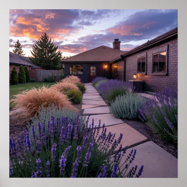 Affiche Caramel Lavender Purple House Yard (Devant)