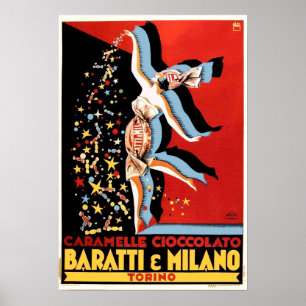 Affiche Caramelle Cioccolato, Baratti & Milano, Torin