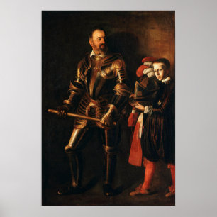 Affiche Caravaggio - Alof De Wignacourt Et Sa Page 1608