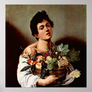 Affiche Caravaggio-Boy avec corbeille de fruits