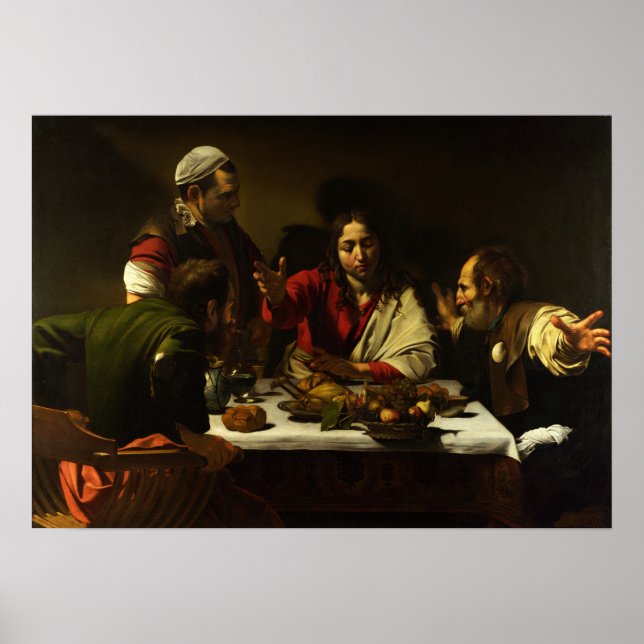 Affiche Caravaggio - Cène À Emmaüs 1602 (Devant)