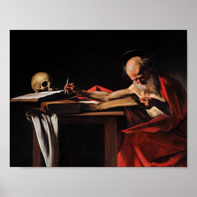 Affiche Caravaggio - Écriture Saint Jérôme (Devant)