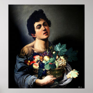 Affiche Caravaggio - Garçon Avec Panier De Fruits 1593