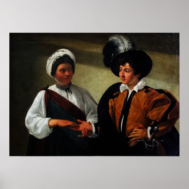 Affiche Caravaggio - La Diseuse de bonne aventure (Devant)