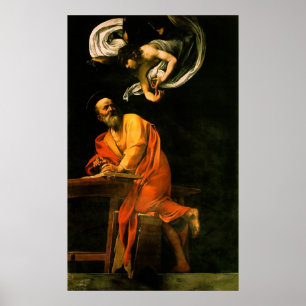 Affiche Caravaggio L'Inspiration De Saint Matthieu