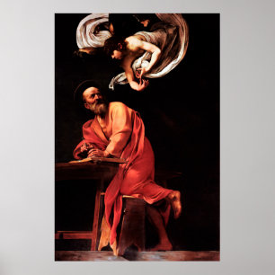 Affiche Caravaggio : L'inspiration de Saint Matthieu
