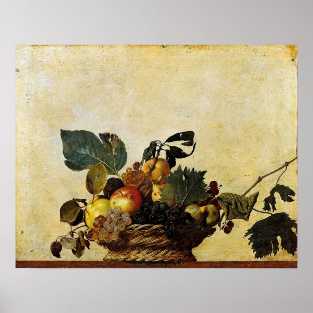 Affiche Caravaggio - Panier De Fruits 1596 (Devant)