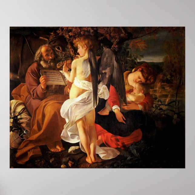 Affiche Caravaggio - Repose Sur Le Vol En Egypte 1597 (Devant)