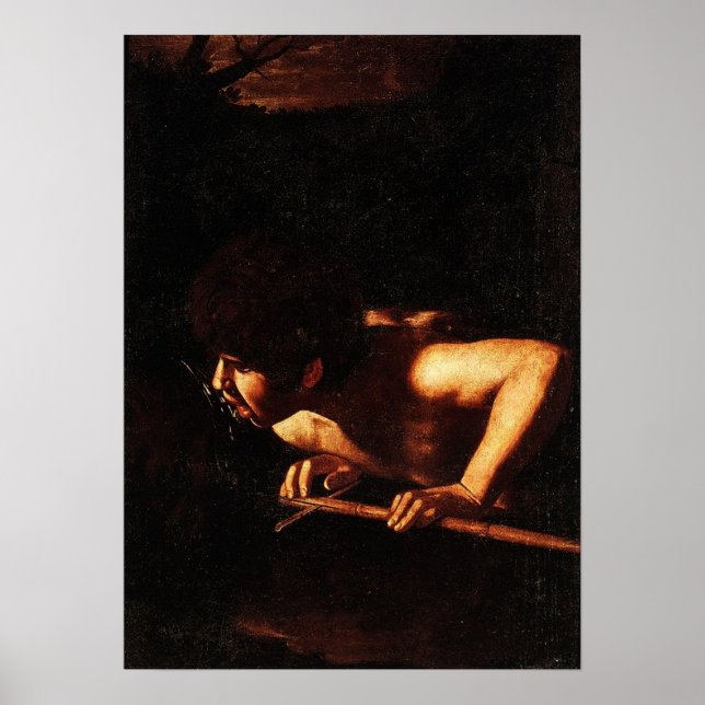 Affiche Caravaggio - Saint Jean Le Baptiste Au Puits (Devant)