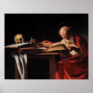 Affiche Caravaggio - Saint Jerome Writing