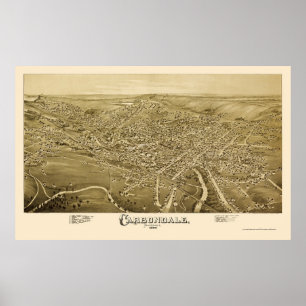 Affiche Carbondale, PA Carte panoramique - 1890