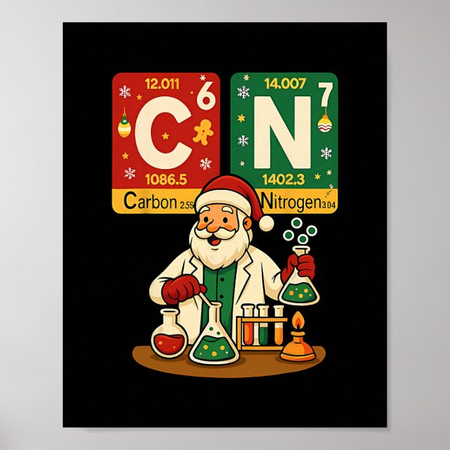 Affiche Carbone Azote 67 Mème Professeur Science Périodiqu (Devant)