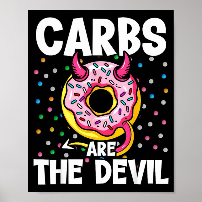 Affiche Carbs Are The Devil Funny Donut Diet New Year's Re (Devant)