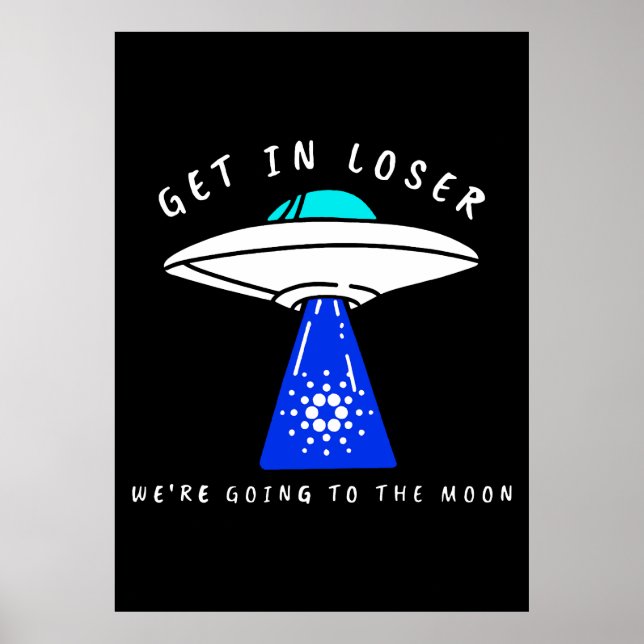 Affiche Cardano à la lune - ADA Crypto (Devant)