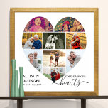Affiche Cardiaque en forme de 9 photo Collage pour toujour<br><div class="desc">Collage de photos en forme de coeur Affiche de service funéraire que vous pouvez également afficher à la veillée ou à la célébration de la commémoration de la vie. Le modèle photo est configuré pour que vous puissiez ajouter vos images qui sont affichées en formats paysage, portrait et carré pour...</div>