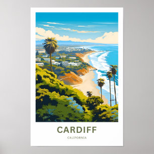 Affiche Cardiff California Travel Print