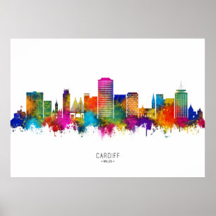 Affiche Cardiff Wales Skyline