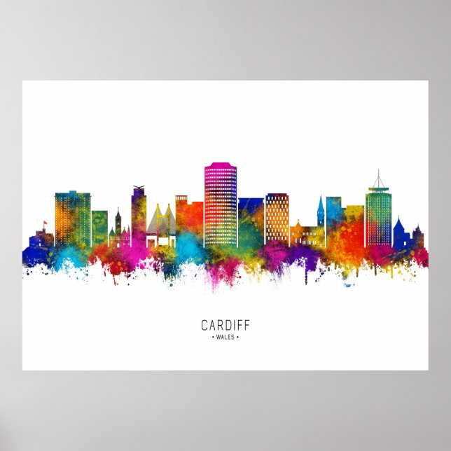Affiche Cardiff Wales Skyline (Devant)