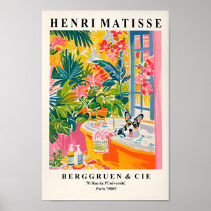 Affiche Cardigan Corgi Dans La Baignoire, Cadeau Pour Amou