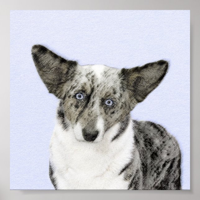 Affiche Cardigan Welsh Corgi Painting - Original Dog Art (Devant)