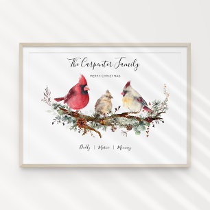 Affiche Cardinal de Noël Famille des Trois