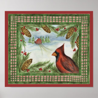Affiche Cardinal d'hiver