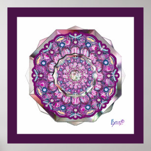 Affiche Cardinal rouge Rosace