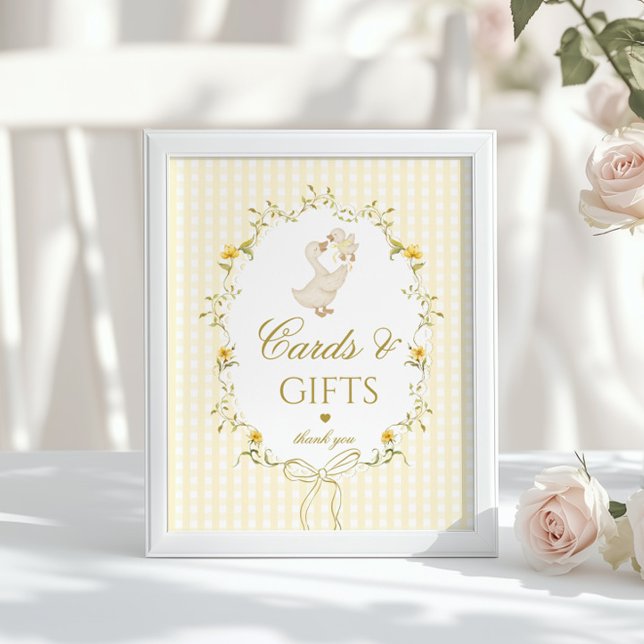 Affiche Cards and gifts Silly Goose gender neutral gingham (Créateur téléchargé)