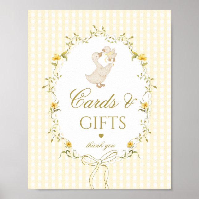 Affiche Cards and gifts Silly Goose gender neutral gingham (Devant)