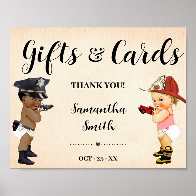 Affiche Cards & Gifts Little Recruit Coming Baby Shower (Devant)
