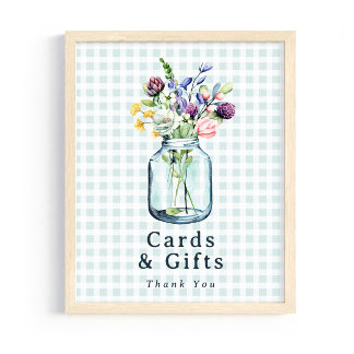 Affiche Cards & Gifts Sign Rustic Wildlflower Mason Jar
