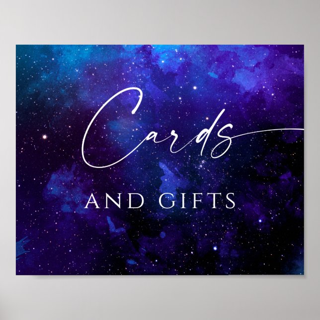 Affiche Cards & Gifts Wedding Sign | Galaxy Starry Night  (Devant)