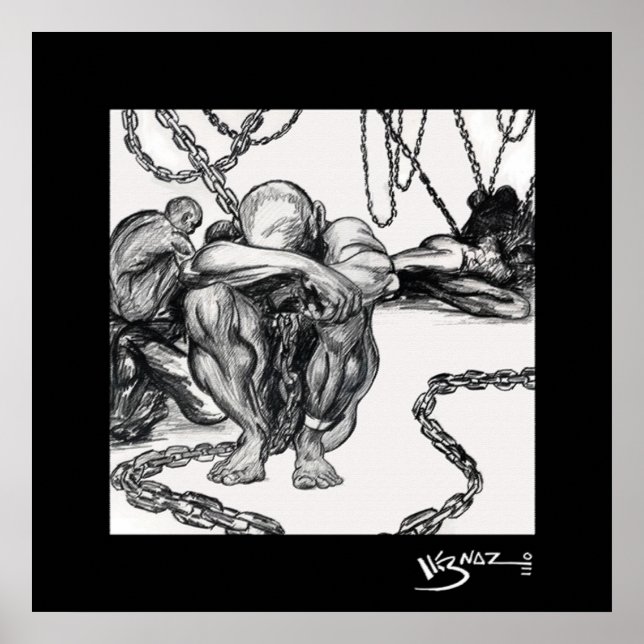 Affiche Cargaison - toile d'art noir (Devant)