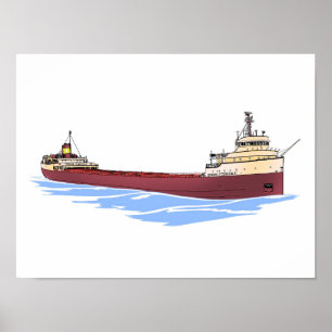 Affiche cargo des Grands Lacs Edmund Fitzgerald