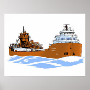 Affiche cargo des Grands Lacs Kaye E. Barker