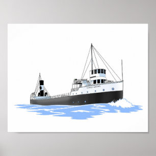Affiche cargo des Grands Lacs Thomas Adams nouvelle timone