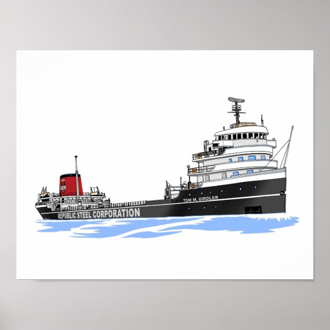 Affiche cargo des Grands Lacs Tom M. Girdler Republic (Devant)
