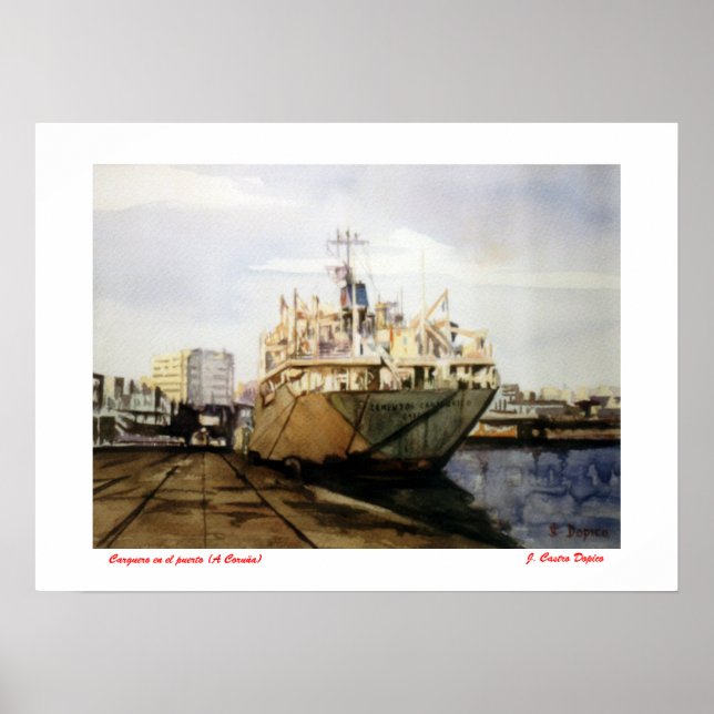 Affiche Carguero en el puerto (La Corogne) (Devant)