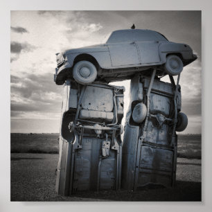 Affiche carhenge stacked cars
