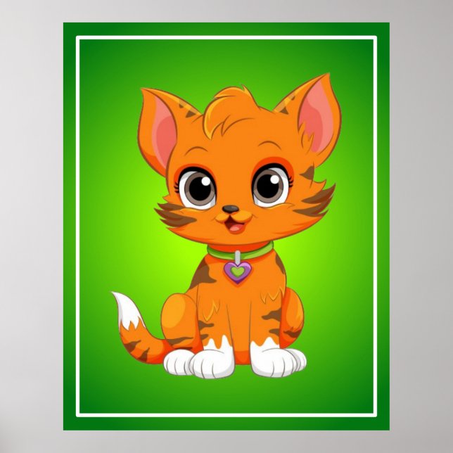 Affiche Caricature adorable de chat (Devant)