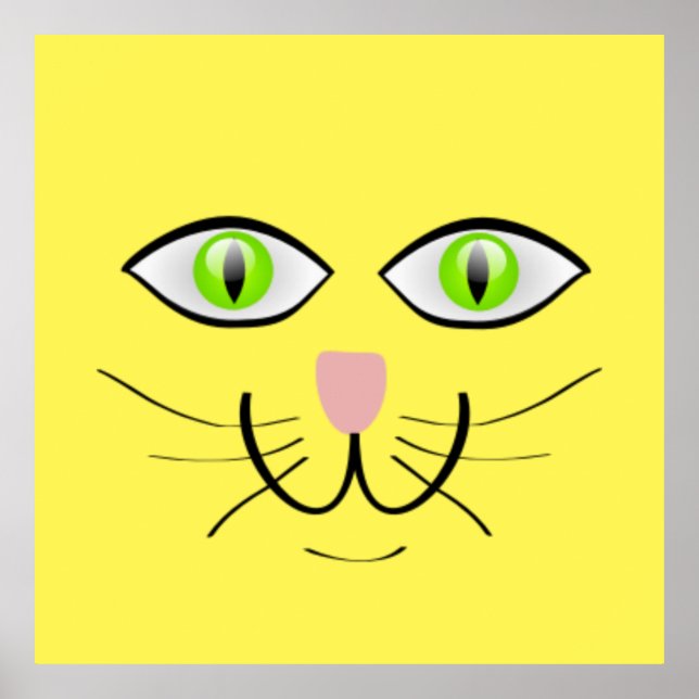 Affiche Caricature amusante du visage de chat-29034 (Devant)