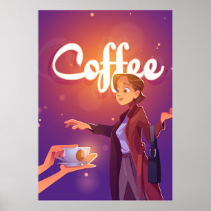 Affiche Caricature café