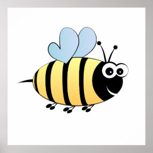 Affiche Caricature d'abeille mignon