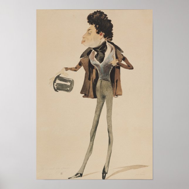 Affiche Caricature d'Alexander Dumas Pere (Devant)