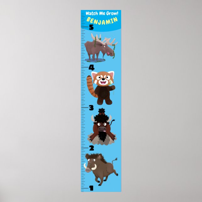 Affiche Caricature d'animaux amusants graphique de croissa (Devant)