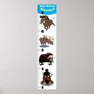 Affiche Caricature d'animaux amusants graphique de croissa